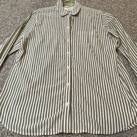 by Trovata California Birds of Paradise S Striped Button Down Shirt Blouse - Picture 12 of 14